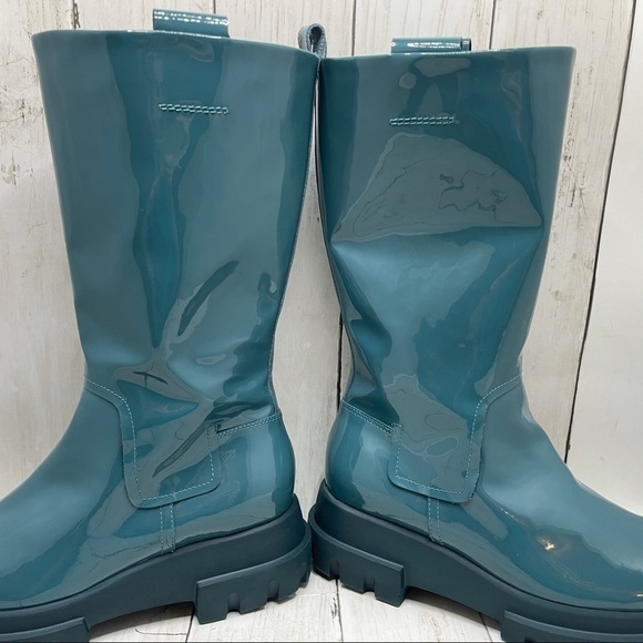 AGL 40mm Patent Leather Midi Boots Size 7 - Picture 5 of 15